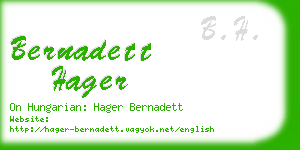 bernadett hager business card